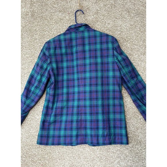 Vintage Pendleton One Button Green Blue Blazer Women’s Size 14 - Picture 6 of 8